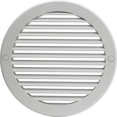 Dalap Пластмасова вентилационна решетка с фиксирани жалузи и фланец Dalap GP 160 KNV ASA, светлосива, Ø 160 мм (5737)