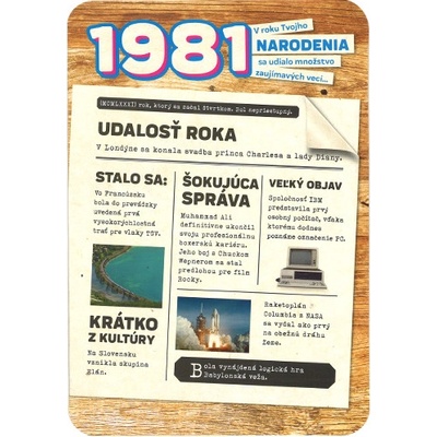 Blahoželanie 1981 - variant B, slovensky