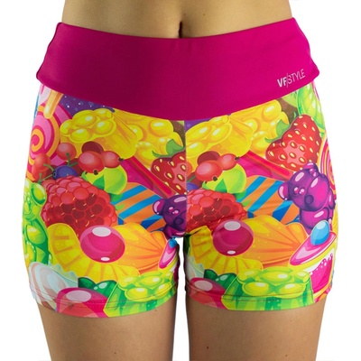 VFstyle dámské sportovní mini kraťasy Fruits růžové