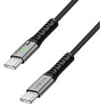 LogiLink Кабел Logilink USB 3.2 Gen2x2 Type-C, C/M - C/M, 20 Gbps, 240 W, 4K, LED, метален, черен, 0, 5 м