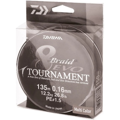 Daiwa šnúra Tournament 8 braid EVO 135m 0,14mm