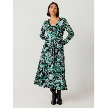 SKFK Зелена дамска рокля с цветя SKFK Vestido Kaule SKFK | Zelen | ЖЕНИ | S