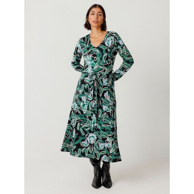 SKFK Зелена дамска рокля с цветя SKFK Vestido Kaule SKFK | Zelen | ЖЕНИ | S