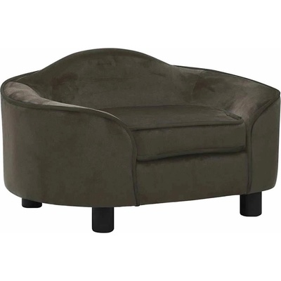 vidaXL Кучешки диван, тъмносив, 67x47x36 см, плюш (171087)