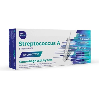 Maximedical rýchlotest Streptococcus A samodiagnostický test steru zo sliznice hrdla