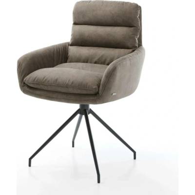 Delife Abelia-Flex s područkami mikrovlákno taupe vintage křížová podnož zúžená černá