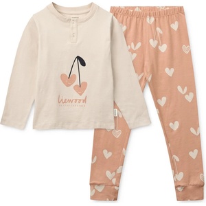 LIEWOOD Детско ежедневно термо бельо LIEWOOD Kid's Wilhelm Printed Pyjamas Set Pyjamas - Heart / Sweetheart / Pale Tuscany / Mix - размер 134/140 (EU) (714-1780-0215)