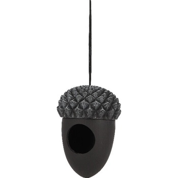 Esschert Design Kŕmidlo závesné Žaluď 11 x 16 cm čierna