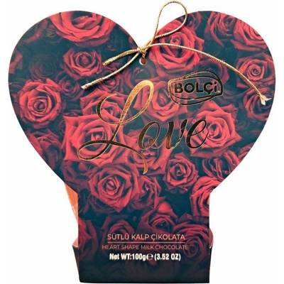 Bolci Heart red roses srdíčka z mléčné čokolády 100 g