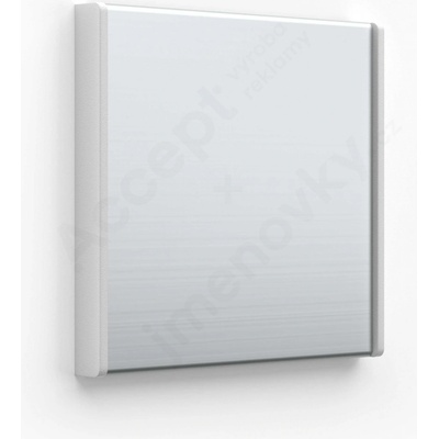 Accept Dveřní tabulka ACS stříbrná čtvercová se šedými bočnicemi (nezásuvný systém, 93 × 93 mm) (stř