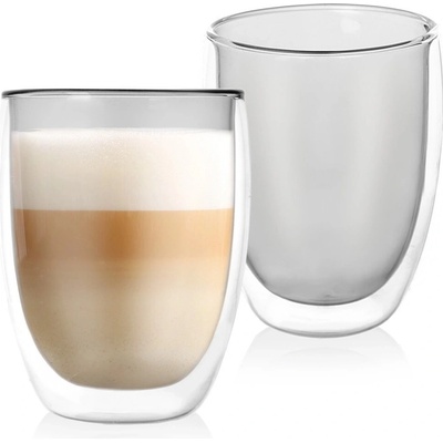 ORION Sklenice Double latté Grey 2 x 410 ml