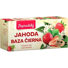 Popradský čaj Jahoda baza čierna ovocný čaj s príchuťou 20 x 2 g