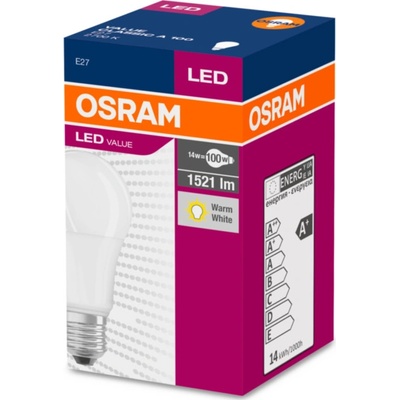 Osram LED VALUE CL A FR 100 14W/827 E27 2700K teplá biela