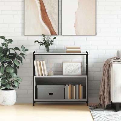 zahrada-XL Knihovna šedá sonoma 80x30x78,5 cm kompozitní dřevo a železo