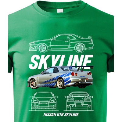 Dětské tričko Nissan Skyline GTR Zelená Canvas Bezvatriko.cz 2329
