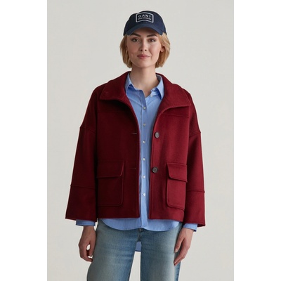 GANT CROPPED WOOL JACKET PLUMPED RED