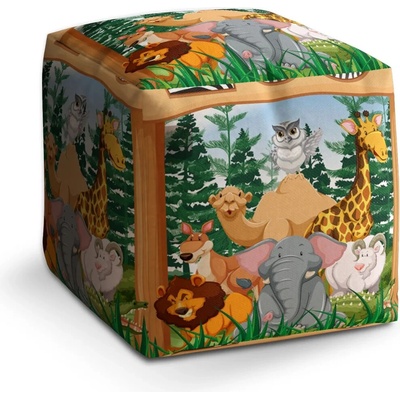 Sablio Taburet Cube Zoo: 40x40x40 cm