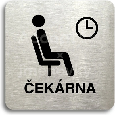 ACCEPT Piktogram čekárna - stříbrná tabulka - černý tisk bez rámečku
