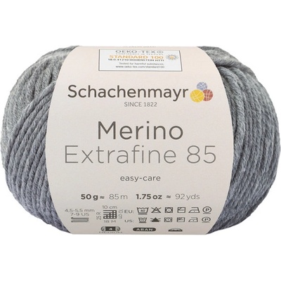 Schachenmayr Merino extrafine 85 Středně šedá 292