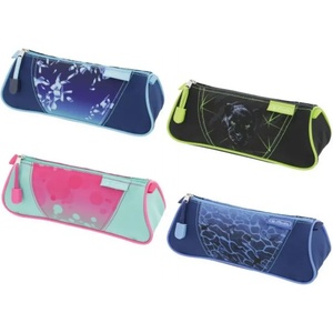 Herlitz Ученически несесер празен, тристенен, Mix Blue Ice, Wild Life, Pink Bubbles, Blue Shark - Herlitz