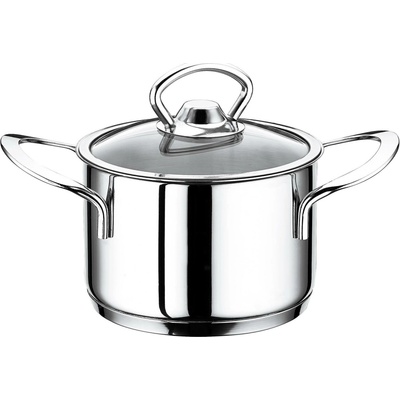 G.Gastro Kastrol nízký Nerezová ocel 1,5 l 16 cm Výška: 8 cm vč. víko s vhodný pro všechny typy sporáků včetně indukce D14159094