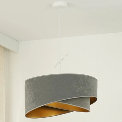 Brilagi - LED Пендел LYRA 1xE27/15W/230V сив/златист (BG1728)