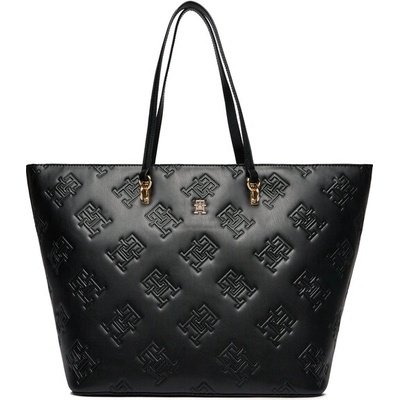 Tommy Hilfiger Дамска чанта Tommy Hilfiger Th Refined Tote Mono AW0AW15726 Black BDS (Th Refined Tote Mono AW0AW15726)