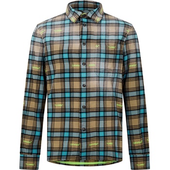Image 1 of OFF WHITE Men's Helvet Check Pattern Relaxed Fit Overshirt - Camel