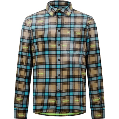 OFF WHITE Men's Helvet Check Pattern Relaxed Fit Overshirt - Camel
