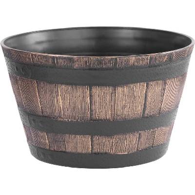 Strend Kvetináč Pro Woodeff, 39x23 cm, zlatý, efekt dreva