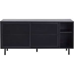 Unique Furniture Черен метален скрин с плъзгащи се врати 160x75x46 cm Veep - Unique Furniture (50220001)