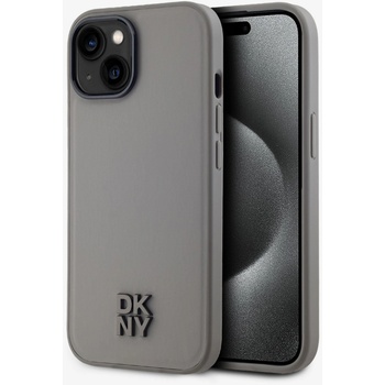 DKNY PU кожа с лого на стека Magsafe заден капак за iPhone 15 сив DKNY DKNY | Siv | ЖЕНИ | UNI