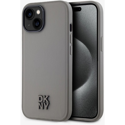 DKNY PU кожа с лого на стека Magsafe заден капак за iPhone 15 сив DKNY DKNY | Siv | МЪЖЕ | UNI