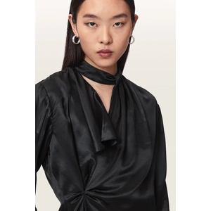 AllSaints блуза с прехлупване дамска от вискоза ZELLIE (W007PF)