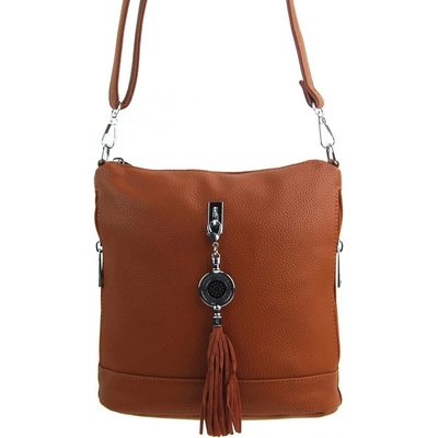 Bella Belly malá crossbody dámska kabelka s príveskom 1994-BB hnedá