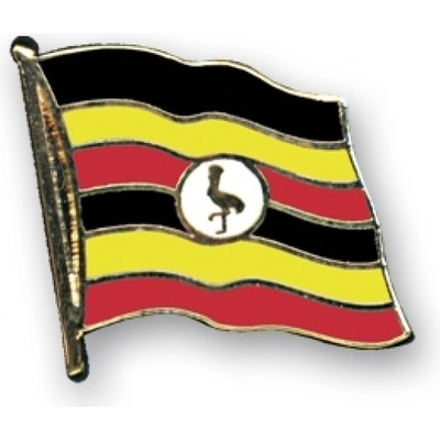 Odznak (pins) 20mm vlajka Uganda - farebný