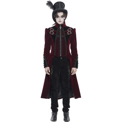 Devil Fashion kabát Crux Tenebrarum Blood Čierna červená