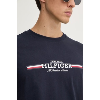 Tommy Hilfiger Тениска Tommy Hilfiger в тъмносиньо с принт MW0MW36480 (MW0MW36480)