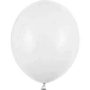 Party Deco Бял пастелен латексов балон - 12 см (sb5p-008)