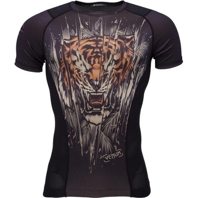 Venum TIGER SHORT SLEEVE RASHGUARD Pánské triko černá