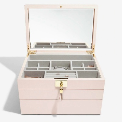 Stackers luxusní šperkovnice 3v1 Blossom Pink Leather růžová 75459