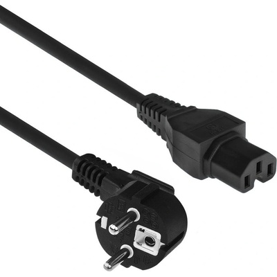 ACT Powercord мрежов съединител Schuko CEE 7/7 мъжки (под ъгъл) - C15 IEC 60320 2m черен AK5313 (AK5313)