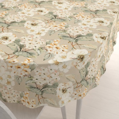 Biante Dekorační oválný ubrus PML-106 Malované květy na béžovém 100x140 cm