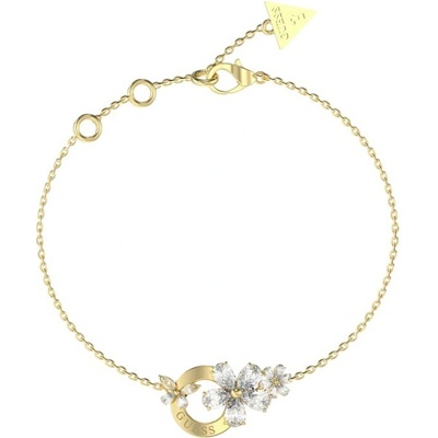 Guess něžný pozlacený náramek s květinami Lily JUBB05106JWYG 18,4 cm