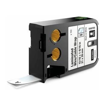 DYMO XTL 1868705, 21mm x 39mm, 150ks, черен печат/бял фон, ламинирани оригинални етикети (1868705)