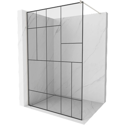 Mexen Kioto душ-стена Walk-in 120 x 200 см, черен модел 8 мм, матиран никел - 800-120-101-97-78 (800-120-101-97-78)
