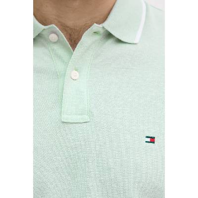 Tommy Hilfiger тениска с яка мъжка с добавен лен (MW0MW33140)
