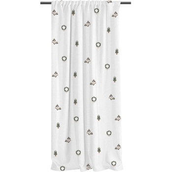 Butter Kings Бяла завеса от памучен сатен 110x250 cm Festive Car - Butter Kings (CHDC10_curtain)