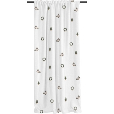 Butter Kings Бяла завеса от памучен сатен 110x250 cm Festive Car - Butter Kings (CHDC10_curtain)