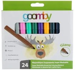 Goomby Флумастери измиващи се Jumbo 24 цвята